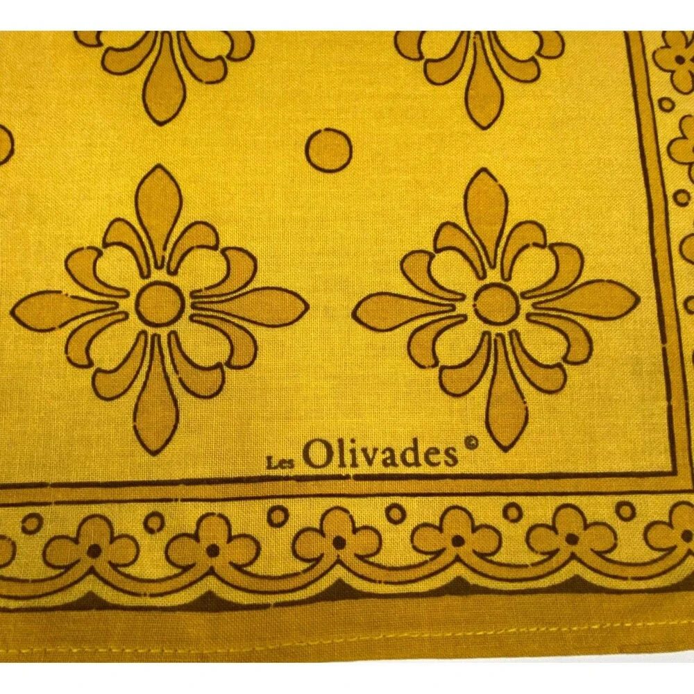 Les Olivades Napkins Set of 2 Yellow Floral Provencal 100% Cotton 18.5